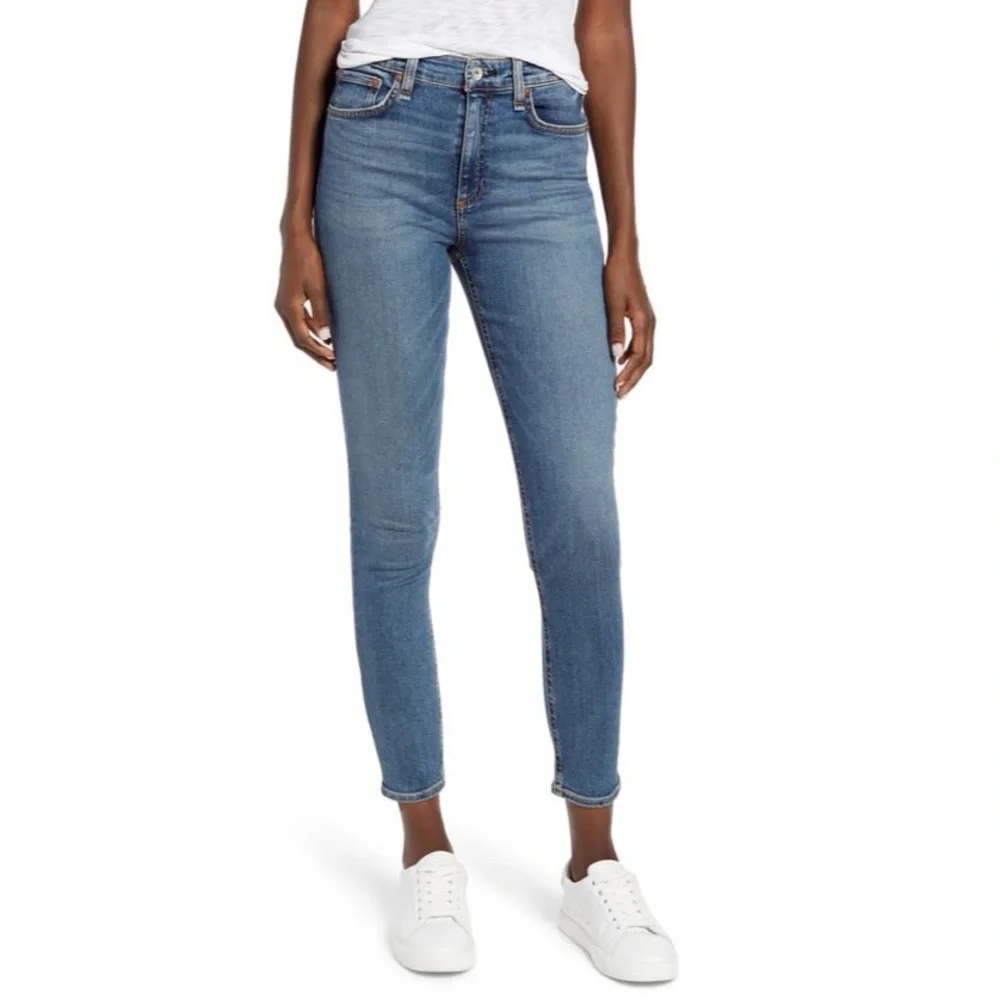 Rag & Bone Nina High Waist Ankle Skinny Jeans in Copper Hill Size 28 NWT - Picture 2 of 6